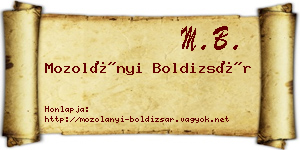 Mozolányi Boldizsár névjegykártya
